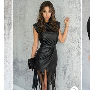 Avana Faux Leather top and skirt